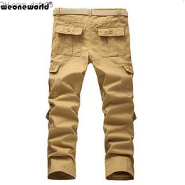 Pantalons pour hommes Gros-WEONEWORLD Nouveau 2016 Vente Chaude Hommes Pantalons Mode Pantalons Décontractés Hommes Haute Qualité Coton Hommes Cargo Long Pantalon 4 Couleurs Taille 30 ~ 40 Z230720