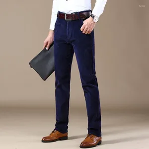 Pantalons pour hommes Winter Business Casual Light Core Peluche avec coupe droite élastique pour hommes