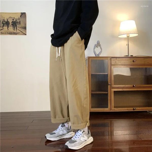 Pantalones para hombres Invierno Casual Corea del Sur Moda Calle Sólido Suelto Japonés Hip Hop Jogging