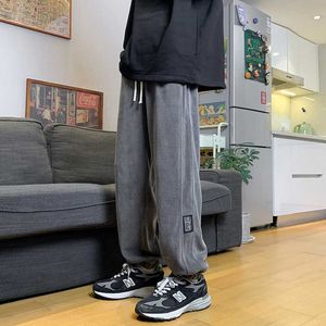 Herenbroek Winter comfortabel Basisbroeken Korea Harajuku Casual zweetbroek Wintermode Warm fleece joggingbroek voor mannen Z0306