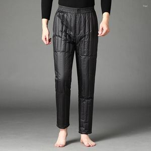 Pantalons pour hommes hiver bas coton haute qualité solide droit neige décontracté chaud coton rembourré pantalon rendre porter