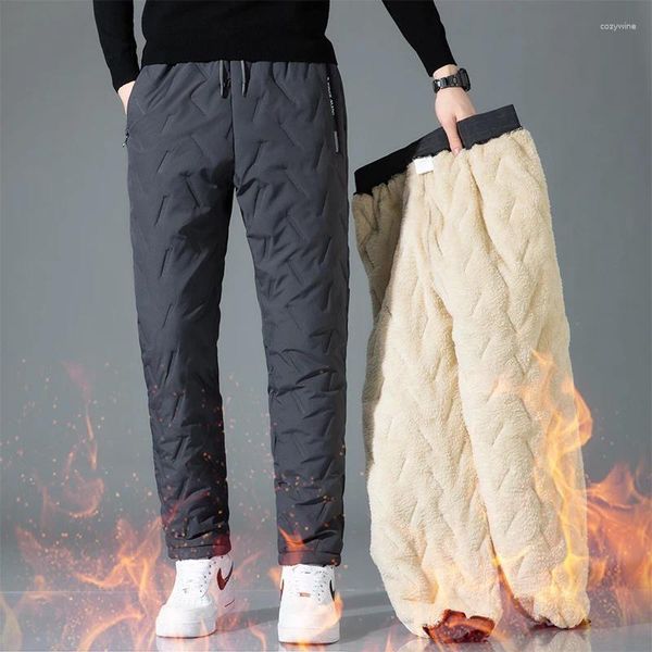 Pantalons pour hommes hiver polaire hommes agneaux laine pantalons chauds décontracté épaissir Homme vêtements grande taille Joggers pantalons de survêtement 2023