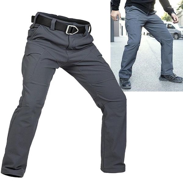 Pantalones de hombre de lana de invierno táctico al aire libre cálido SoftShell Casual Cargo Pantalones militares impermeables pantalones Joggers Hombre Monos