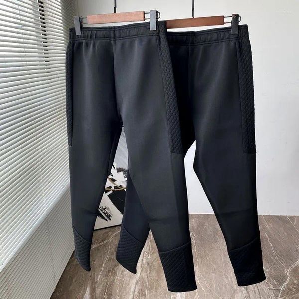 Pantalons pour hommes hiver haute qualité hommes mélangés couche d'air tissu pantalon automne 2023 manchette fermeture éclair sport décontracté pantalons de survêtement