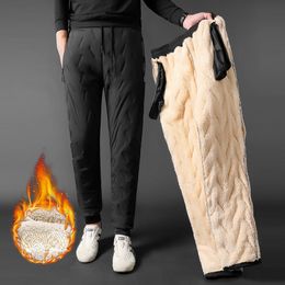 Herenbroek winter mannen lambswool joggingbroek casual fleece warml dikke joggers waterdichte zwart grijs mannelijke thermische broeken 7xl 230206