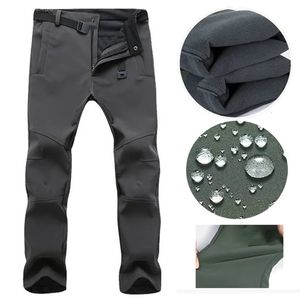 Herenbroeken Winter Soft Shell Wandelen Casual Fleece Warm waterdicht Buiten Reizen Kamperen Winddicht Skiën Broek 5XL 230906