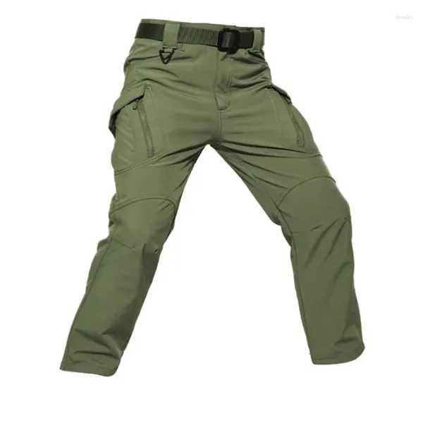 Pantalones para hombres Invierno Softshell Militar Táctico Mens Fleece Cargo Impermeable A prueba de viento Combate Camuflaje Ejército de EE. UU. Trabajo Pantalones casuales