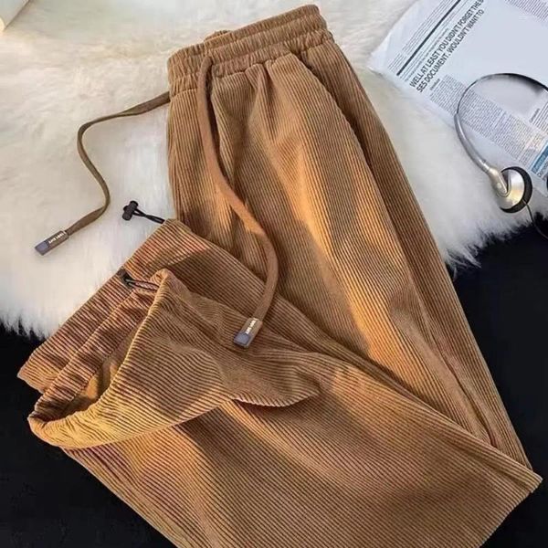 Pantalones para hombres Pantalones de chándal de invierno Hombres Poliéster Cordón Elástico Cintura Elástica Pierna ancha con estilo simple para cómodo