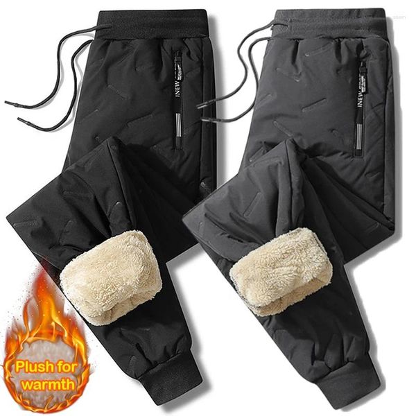 Pantalons pour hommes hiver Sweatwear hommes en peluche épais polaire pantalon de survêtement thermique pantalon décontracté imperméable coupe-vent chaud coton homme