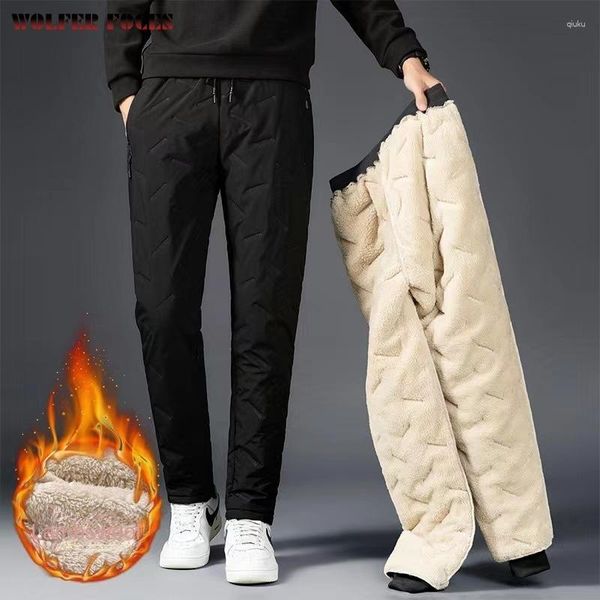 Pantalones de invierno para hombre, gruesos, cálidos, para exteriores, con forro térmico, para correr, para acampar, montañismo, polar, de talla grande