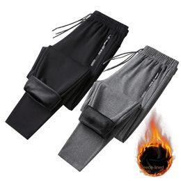 Pantalons pour hommes hiver chaud décontracté plus polaire coupe-vent taille survêtement épais haute qualité jogging 8xl 231207