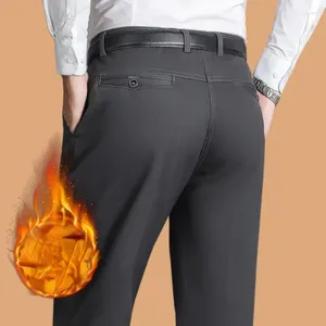Pantalon masculin toison chaude coton coton décontracté automne épaissison d'été mince pantalon mode marque smart solide combinaison pantalon yyqwsj