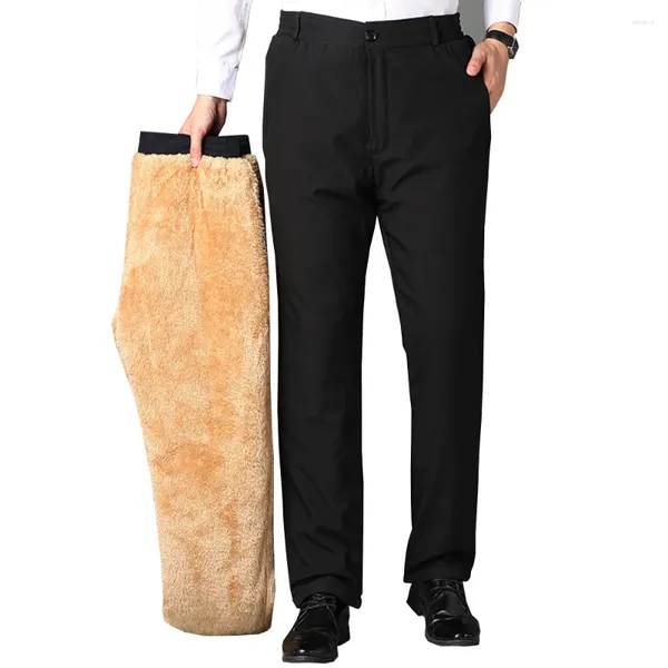 Pantalones para hombres Invierno Cálido Fleece Hombres Lambswool Grueso Casual Térmico Pantalones de negocios Pantalones de alta calidad Joggers Ropa