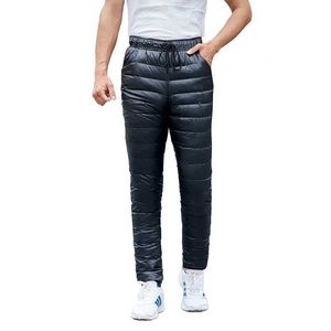 Herenbroek winter warme heren in broek wit naar beneden broek buitensporten en camping rechte broek dik hete broek J240429