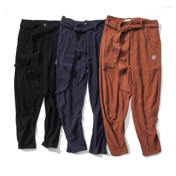 Pantalons pour hommes vêtements d'hiver décontractés coupe ample à la mode japonaise jambe large