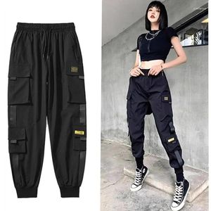 Pantalon masculin femmes taille élastique streetwear cargo femelle femelle de la cheville pantalon de jogging dames plus szie 2024 pantalon décontracté