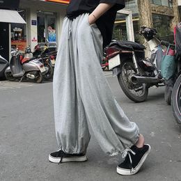 Pantalons pour hommes femmes surdimensionnés gris Joggers pantalons de survêtement mode coréenne noir Jogging Capri sport ample jambe large pantalon femme
