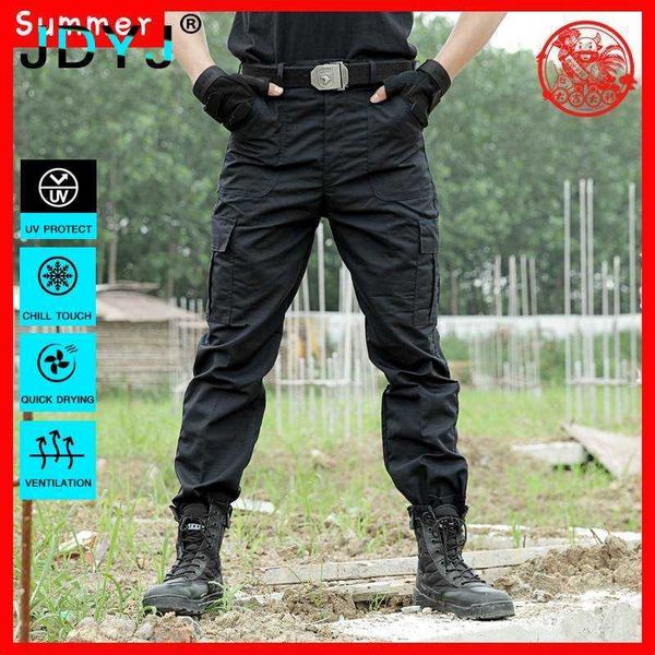 Pantalones de hombre Ropa de trabajo pantalones tácticos militares pantalones de trabajo para hombres ropa táctica policial especial de combate Pantalones casuales con múltiples bolsillos negros W0325