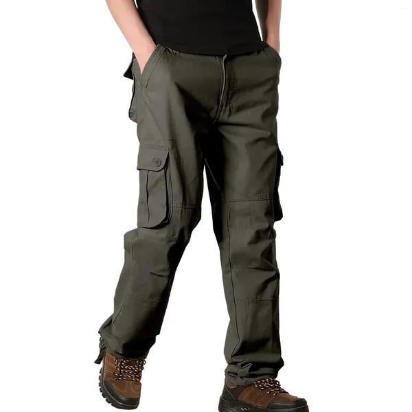 Pantalones para hombres Trabajo Senderismo Cargo Seis bolsillos Al aire libre Ripstop Multi Transpirable Algodón Grande 66 Hombres