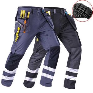 Pantalon pour hommes pantalons de travail des genoux pour hommes pantalon de cargaison réfléchissant plusieurs poches pantalon électricien multifonctionnel UniformSL2405