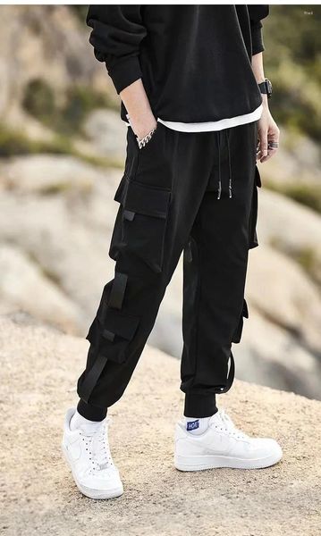 Pantalons pour hommes Vêtements de travail pour hommes au printemps et en automne Marque à la mode avec jambes liées Version coréenne Harun Coupe ample Grande taille S