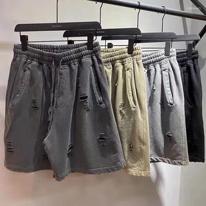 Pantalons pour hommes Shorts baggy usés découpés vintage