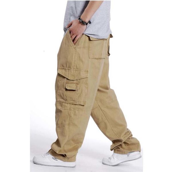 Pantalon homme XL grand homme salopette ample grande taille homme Cargo gros homme pantalon homme casual Long 230828