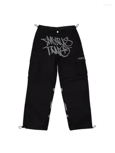 Pantalons pour hommes Y2K Cargo Pantalon Hommes Moins Deux Noir 2024 Harajuku Hip Hop Rock Punk Baggy Pantalon large Streetwear 620 92841