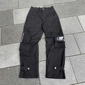 Pantalons pour hommes Y2K Cargo Pants Harajuku Hip Hop Skull Print Baggy Black Pants Joggers Men 2023 New Rock Pocket Wide Leg Pantalon Streetwear Hot G230510