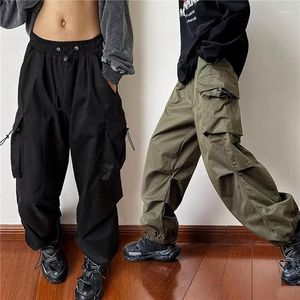 Pantalons pour hommes Y2K Cargo Streetwear Hommes Femmes Casual Poches solides Baggy Pantalon à jambes larges Harajuku Hippie Joggers Pantalons de survêtement Pantalones