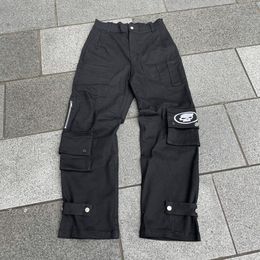 MEN S BROOK Y2K Celana Kargo Hitam Baggy Gambar Tengkorak Hip Hop Harajuku Jogger Pria Baru 2023 Panjang Kaki Lebar Saku Rock Streetwear Populer 230517