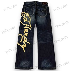 Pantalons pour hommes Y2K Low Rise Jeans Hommes Harajuku Goth Punk Imprimer Pantalon surdimensionné Femmes Mode Hip Hop Streetwear Baggy Pantalon Vintage Vêtements T240124