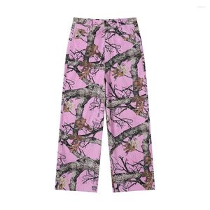 Pantalons pour hommes Y2K Rose Baggy Camouflage Cargo pour hommes et femmes Pantalones Hombre Streetwear Pantalon décontracté ample surdimensionné