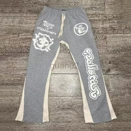 Pantalons pour hommes Y2K rétro vêtements de rue pour hommes gris ensaché pantalon de survêtement cargo hell star pantalon jogger hell star paillettes pantalons de survêtement empilés vêtements 231025