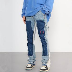 Herenbroek y2k streetwear flare baggy jeans laadbroek mannen kleding gewassen blauw rechte kpop denim broek voortbrengen homme 230817