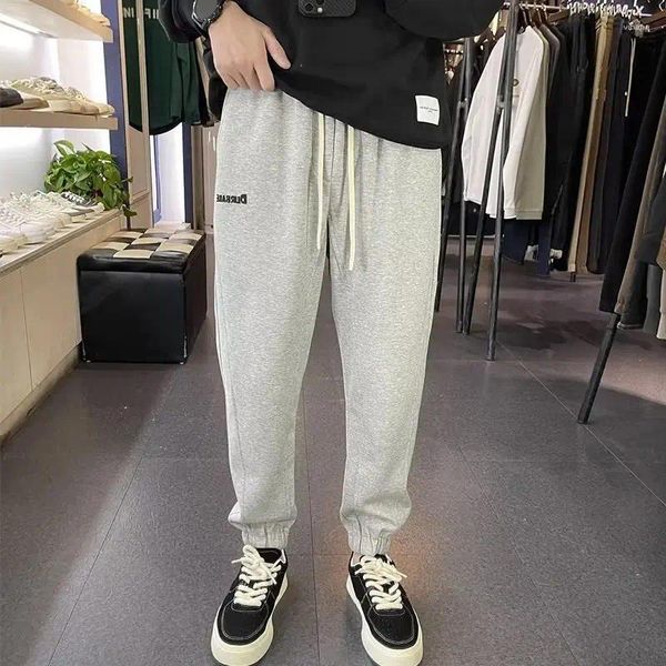 Pantalons pour hommes Y2K pantalons de survêtement style coréen mode 2023 gris clair baggy jambe large jambe droite décontracté joggeurs sport de course
