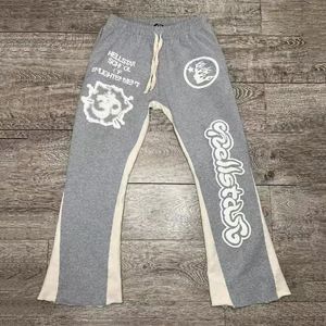 Pantalons pour hommes Y2K Vintage Hommes Streetwear Gris Baggy Hell Star Cargo Pantalon de survêtement Joggers Hellstar Flare Stacked Pantalons de survêtement Vêtements 231013