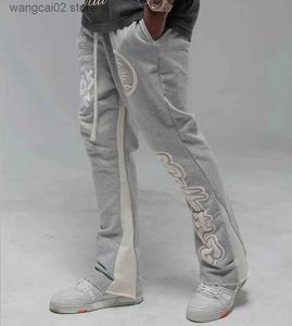 Pantalon masculin y2k vintage hommes streetwear gris bando cargo pantalon de survêtement pantalon joggers fleuris