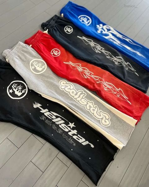 Pantalones para hombres Y2K Vintage Hombres Streetwear Gris Baggy Hell Star Cargo Pantalones Joggers Black Hellstar Blue Flare Stacked Red Sweetpants Ropa 167