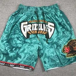 Herenbroek Year of the Tiger Limited 23 Grizzlies Morant City Edition Groen Trendy Pocket Casual Sports Shorts MEFS