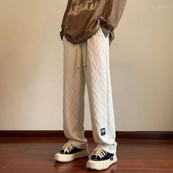 Pantalons pour hommes -Jeunesse 3D Losange Modes coréens Baggy Pantalon de survêtement Automne Harajuku Sweat noir Japonais Streetwear Joggers