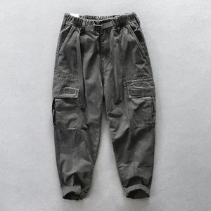 Pantalon masculin Z394 hommes décontractés coton hiver fashion japonais style élastique streetwear de haute qualité