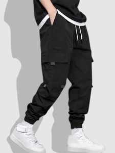 Herenbroek Zaful Loadbroek voor mannen Elastische manchet Solid streetwear Tooling Trouser Lti Poets Midwaist DString Long Pants Z5075007 Z0410