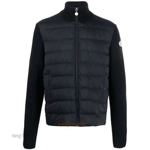 Parkas para hombres Nuevo diseño de letras de borde para hombre Otoño Invierno Insignia del brazo Hombres Chaqueta de punto Diseñador Stand Up Collar Coat Tamaño asiático Sxxl