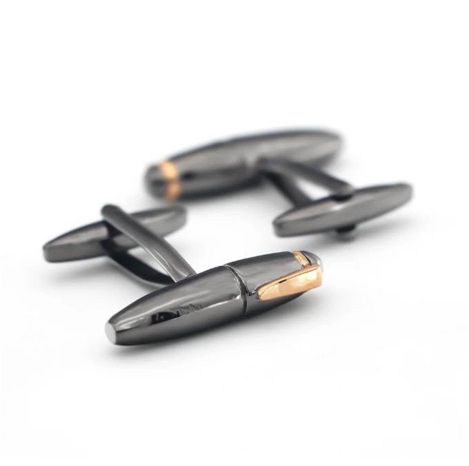 Мужская ручка заказчика Gunblack Color Wementer Designer Quality Brass Cuff Links Бесплатная доставка