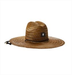 Chapeau de paille Pierside pour hommes lia Chapeus Palha Logo personnalisé Patch colorant marron sauveteur Surf Safari Sunshad haute qualité Hats4200879