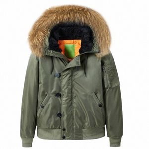 Veste pilote pour hommes hiver épaissir manteau Cott vestes tactiques militaires avec fourrure à capuche chauffage coupe-vent MA1 Casual Parkas v5Mw #