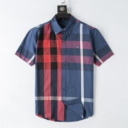 Chemises pour hommes d'été designer Mode classique confortable affaires décontractées 100% coton chemise à carreaux pour hommes, plus sizeS-3XL