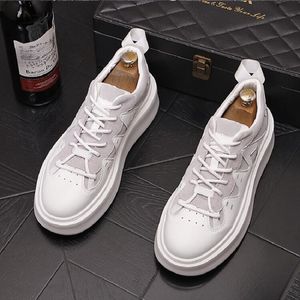 Chaussures en cuir de plate-forme masculine modes de modes de causalité sportifs baskets de marche zapatillas hombre da024 4e471