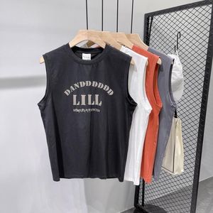 Heren plus los t-shirt zomer vrije tijd sport schouderbreed vest puur katoen heren fitness persoonlijkheid trend Europa en de Verenigde Staten knap wit los overhemd b68